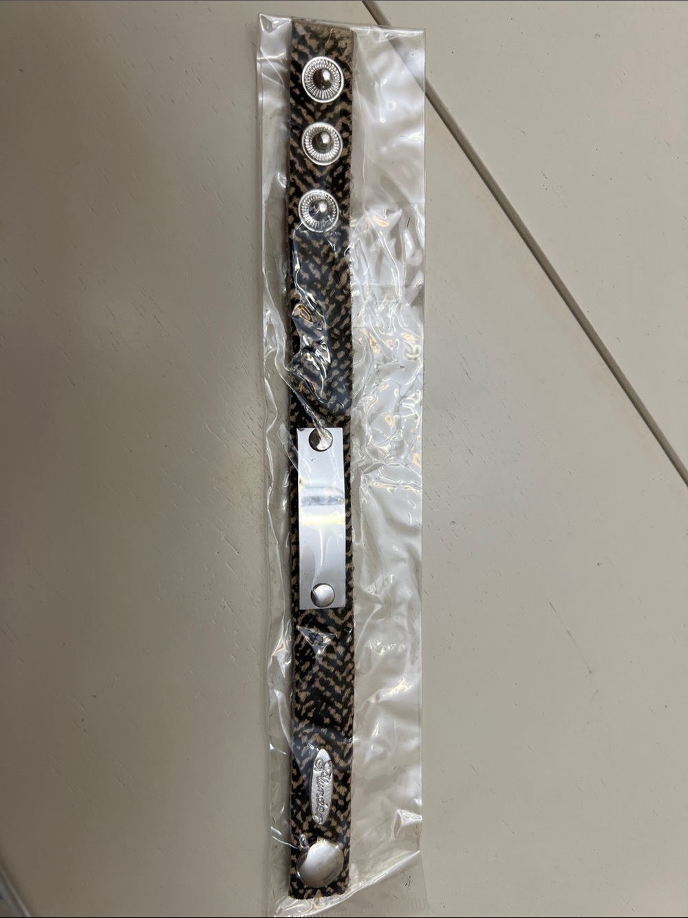 Plunder ALEX Suede Black & Tan Snap Bracelet NWT